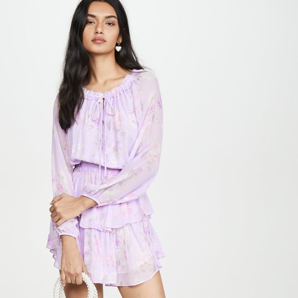 LoveShackFancy Lavender Floral Dress - Picture 3 of 9